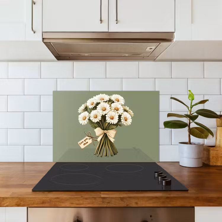 Spatscherm keuken - Lint - Boeket - Groen - Quote — 6