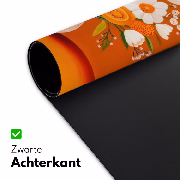 Bureau onderlegger - Vaas - Bloemen - Oranje — 4