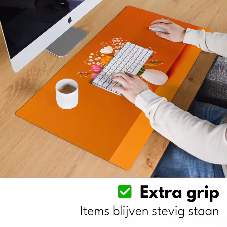 Bureau onderlegger - Vaas - Bloemen - Oranje — 5