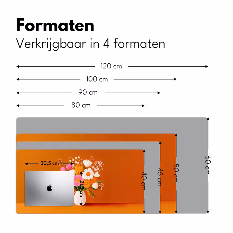 Bureau onderlegger - Vaas - Bloemen - Oranje — 7