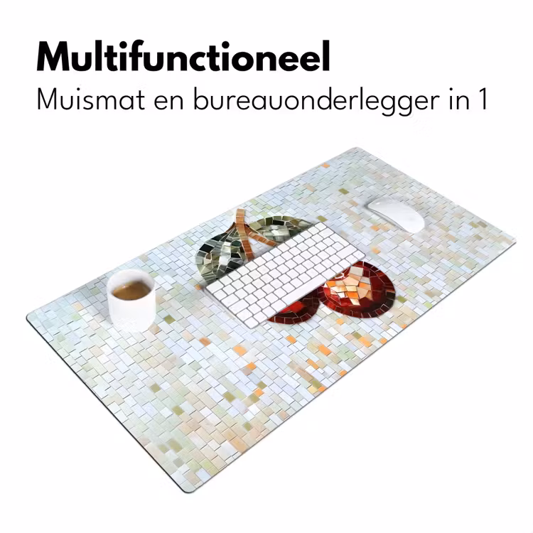 Bureau onderlegger - Kersen - Rood - Mozaïek - Blaadjes — 6