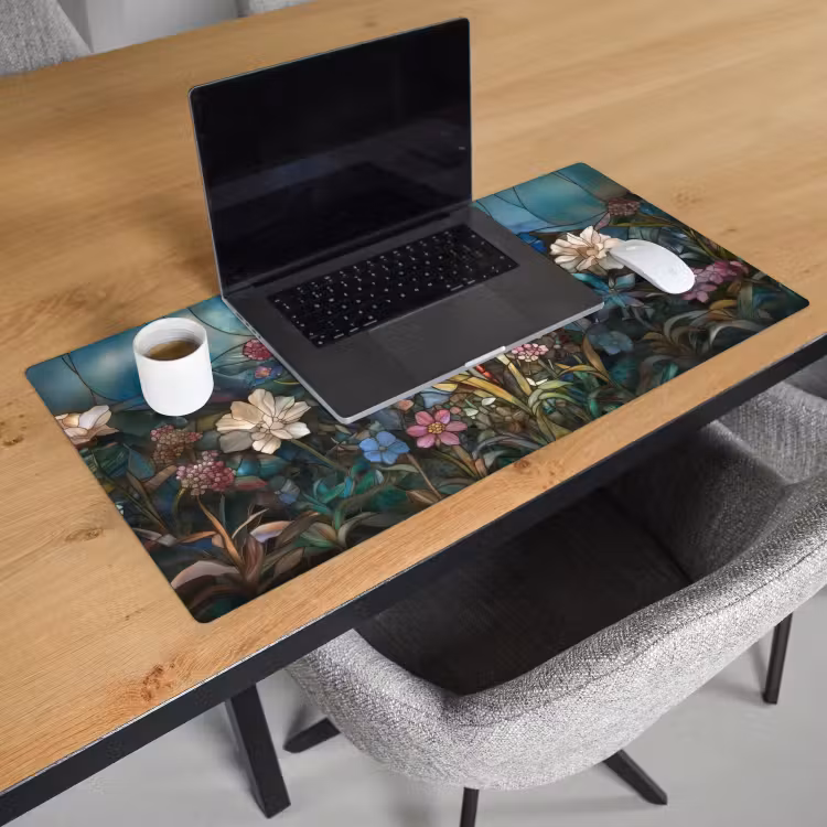 Bureau onderlegger - Libelle - Mozaïek - Bloemen - Kleurrijk — 2