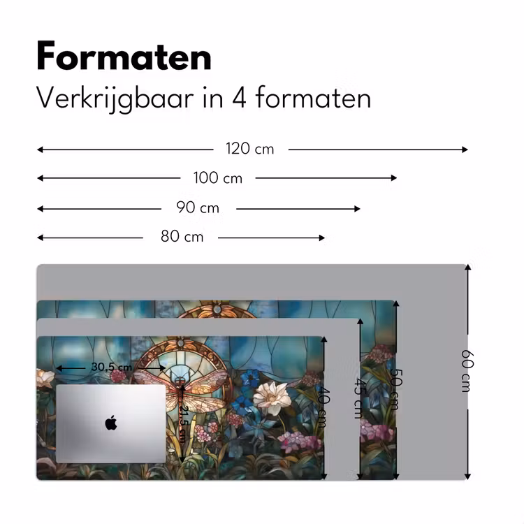 Bureau onderlegger - Libelle - Mozaïek - Bloemen - Kleurrijk — 7
