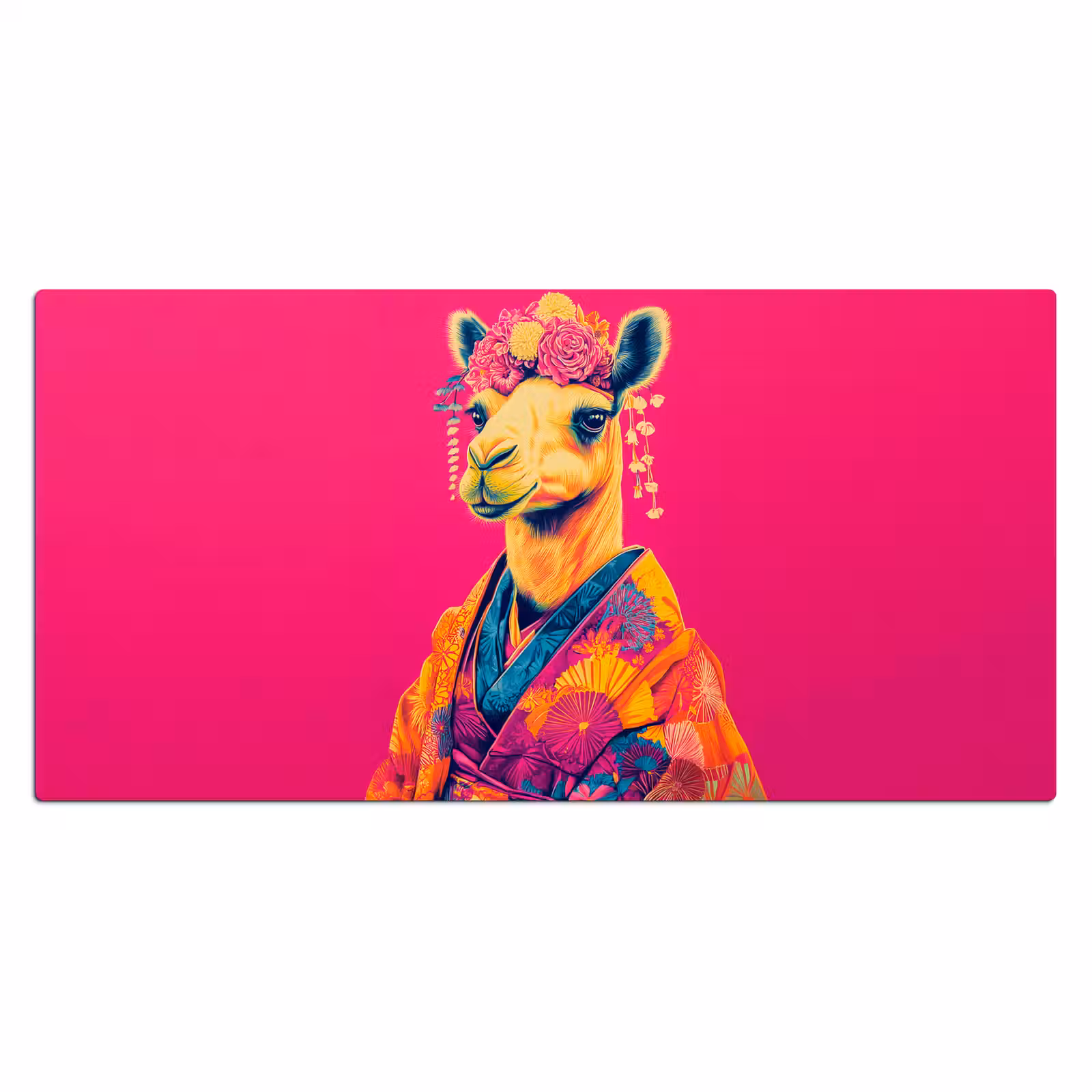 Bureau onderlegger - Kameel - Bloemen - Kimono - Waaiers — 1