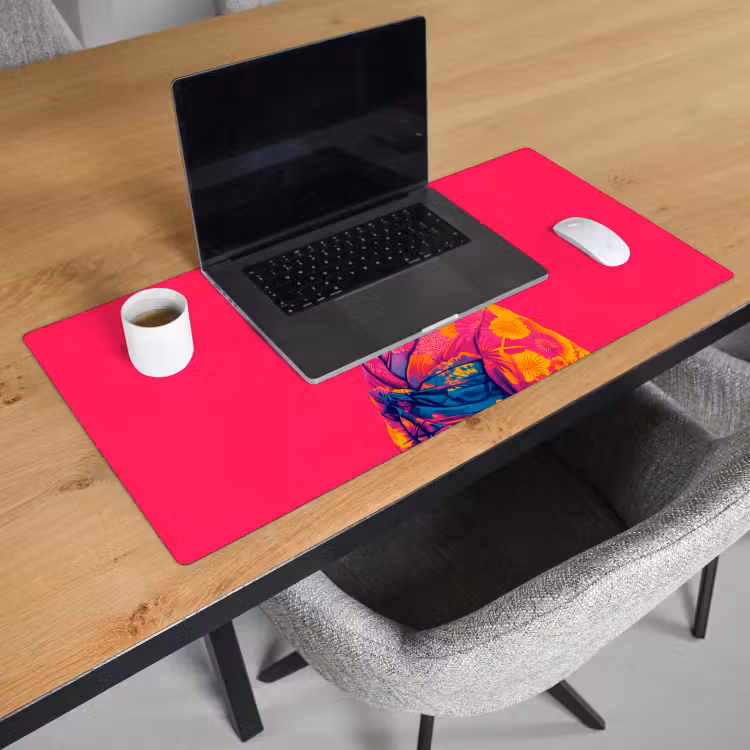 Bureau onderlegger - Kat - Kimono - Bloemen - Roze — 2