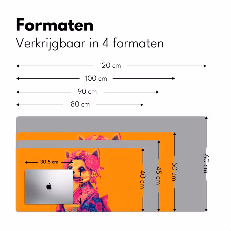 Bureau onderlegger - Kimono - Hondje - Bloemenkroon - Oranje — 7