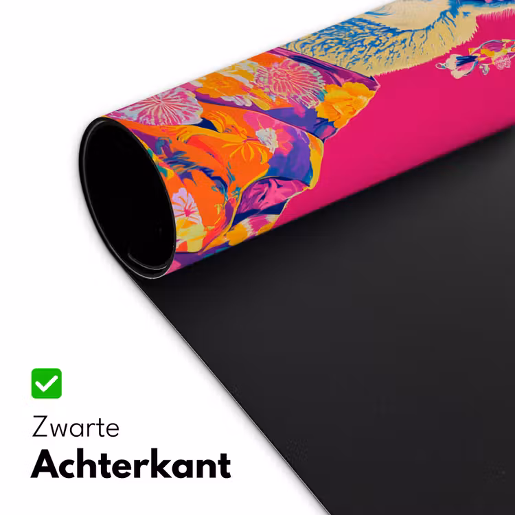 Bureau onderlegger - Lama - Kimono - Bloemenkrans - Felroze — 4