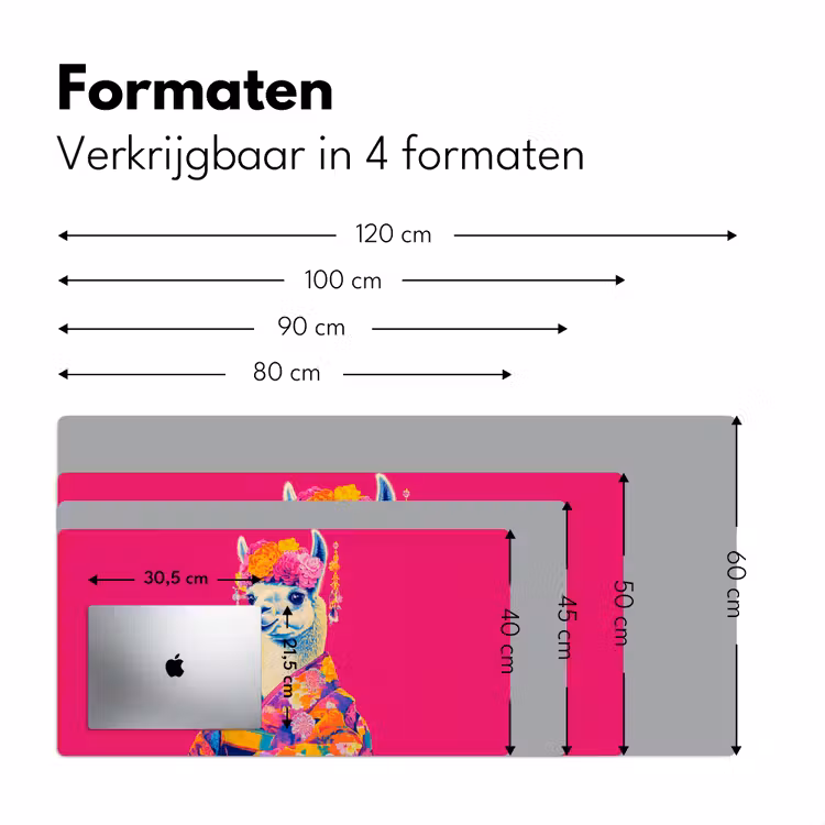 Bureau onderlegger - Lama - Kimono - Bloemenkrans - Felroze — 7