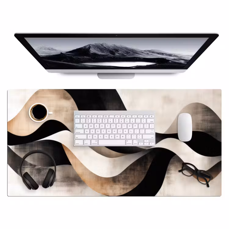 Bureau onderlegger - Abstract - Golven - Zwart - Verweerd — 3