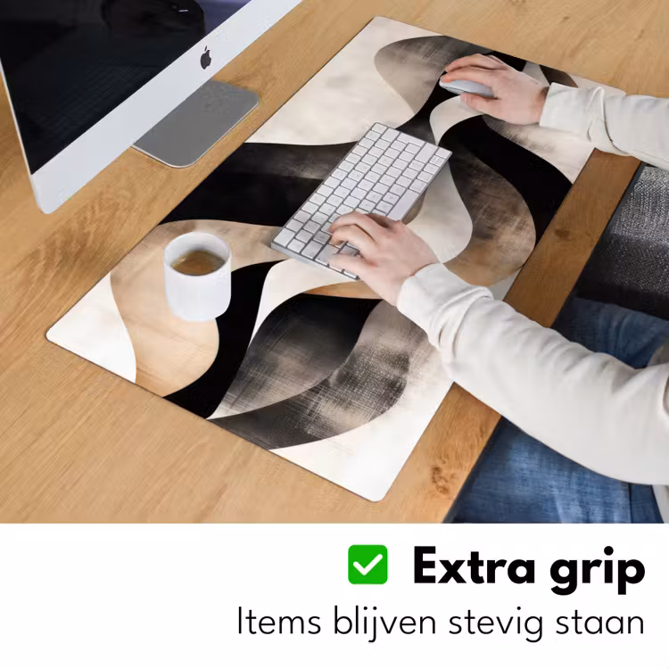 Bureau onderlegger - Abstract - Golven - Zwart - Verweerd — 5