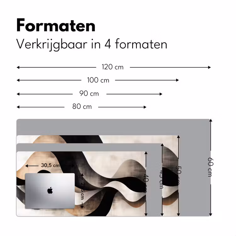 Bureau onderlegger - Abstract - Golven - Zwart - Verweerd — 7