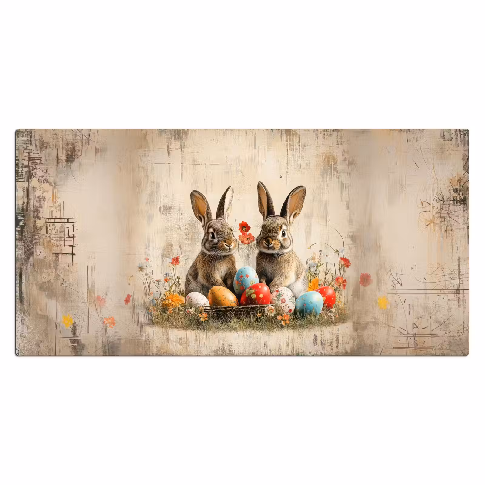 Bureau onderlegger - Konijnen - Bloemen - Eieren — 1