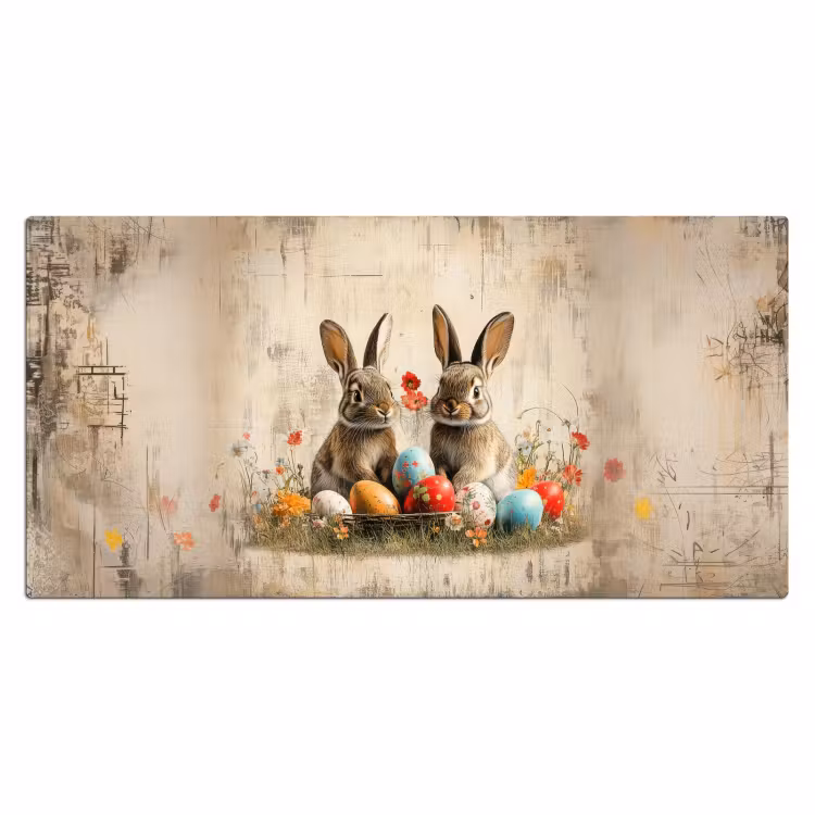 Bureau onderlegger - Konijnen - Bloemen - Eieren — 1