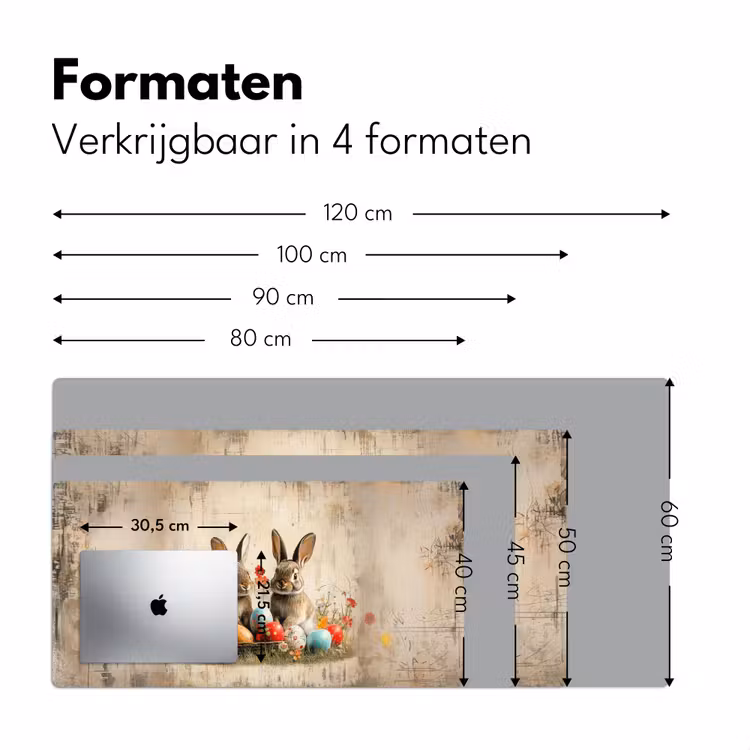 Bureau onderlegger - Konijnen - Bloemen - Eieren — 7