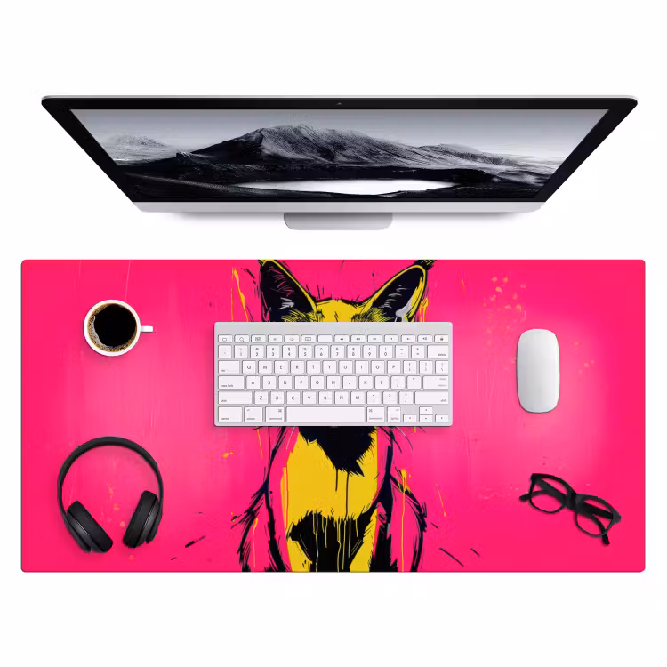 Bureau onderlegger - Kat - Art - Zonnebril - Roze — 3