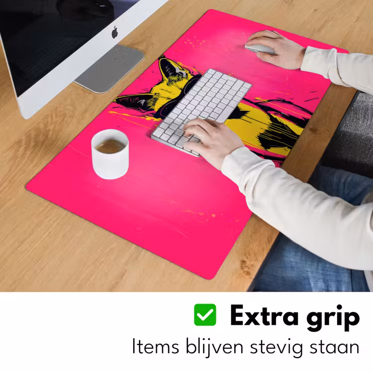 Bureau onderlegger - Kat - Art - Zonnebril - Roze — 5