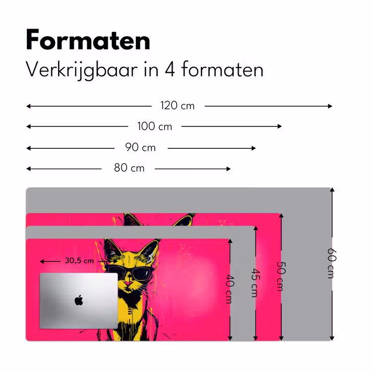 Bureau onderlegger - Kat - Art - Zonnebril - Roze — 7
