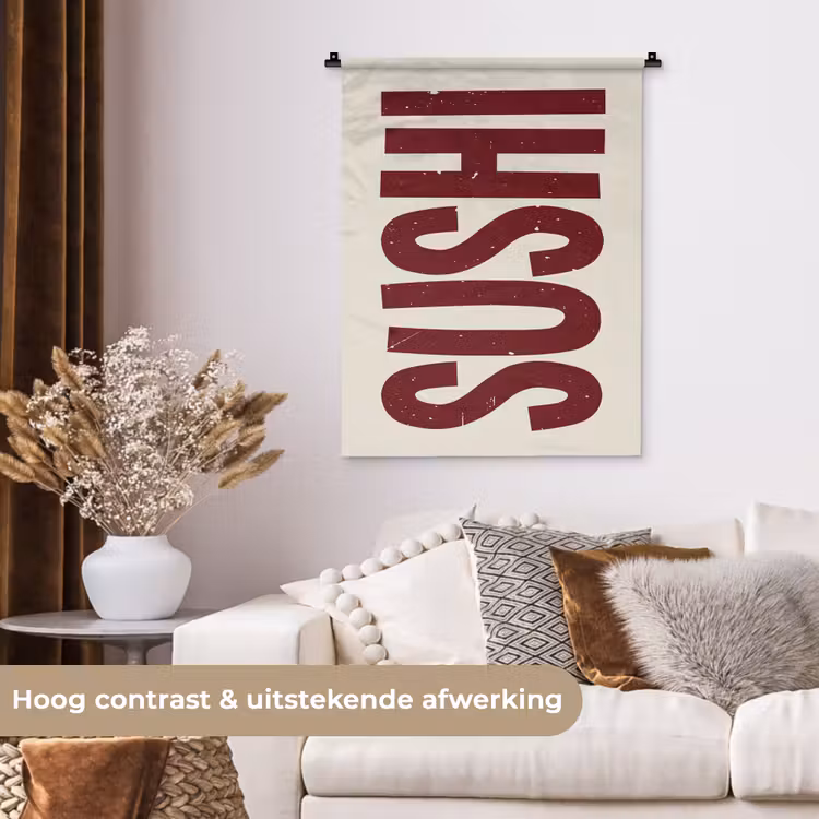 Wandkleed - Sushi - Rood - Japandi - Decoratie — 5