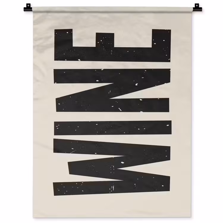 Wandkleed - Zwart - Wijn - Decoratie - Vintage — 1