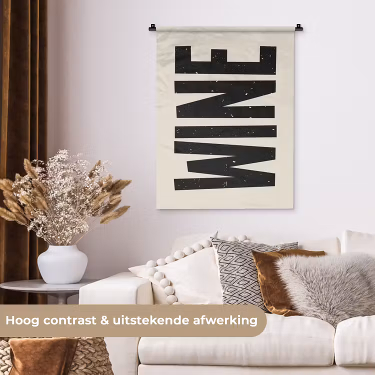 Wandkleed - Zwart - Wijn - Decoratie - Vintage — 5