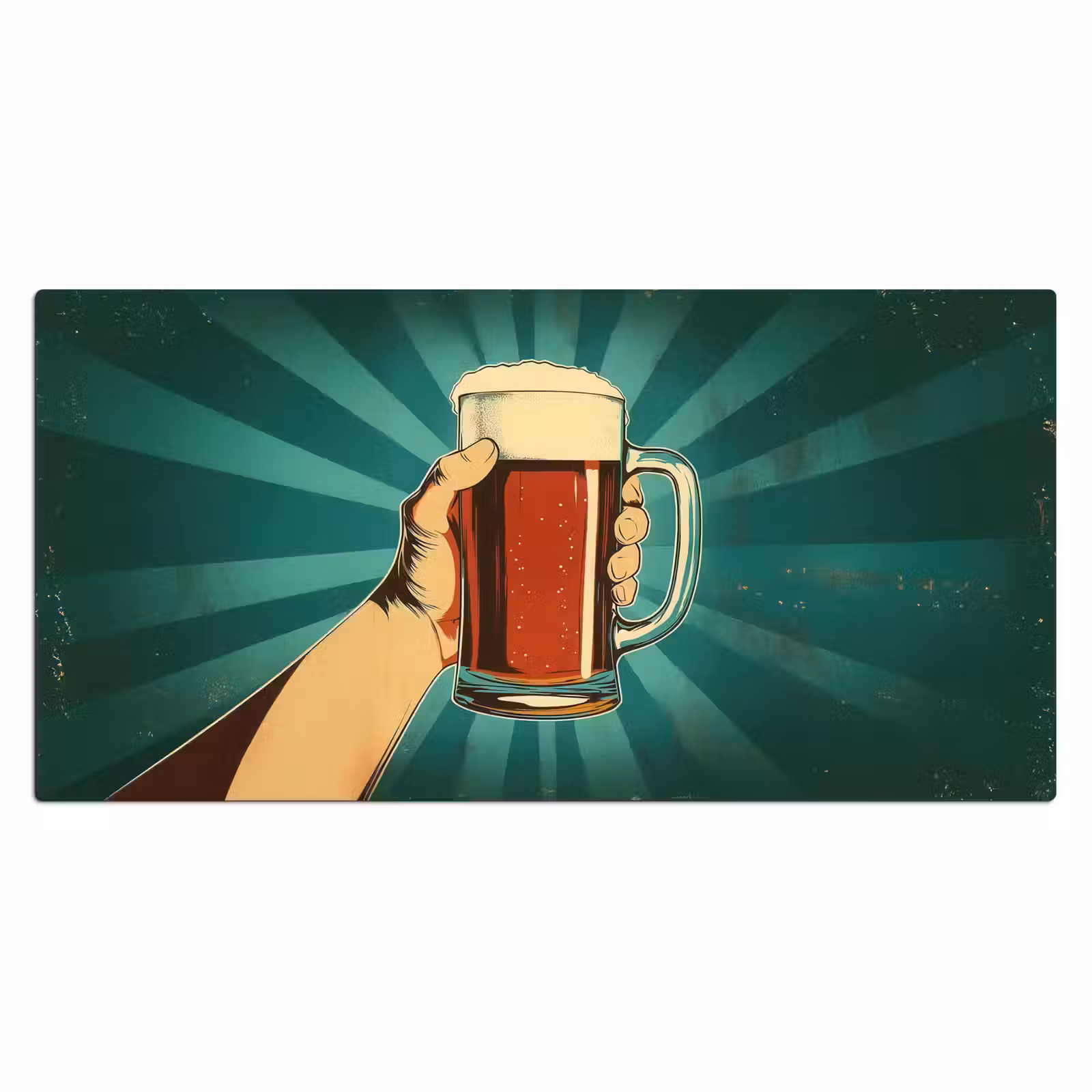 Bureau onderlegger - Bierglas - Schuim - Retro - Groen — 1