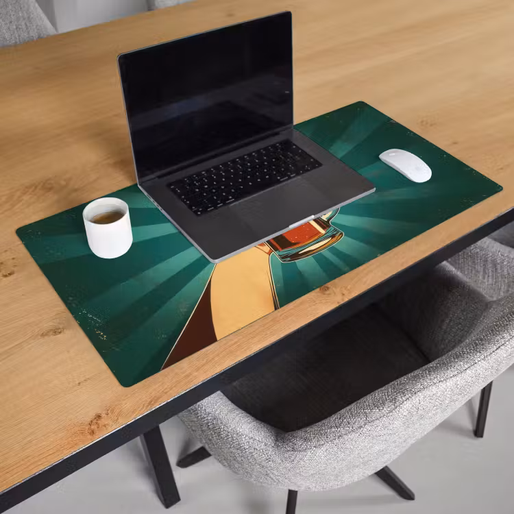 Bureau onderlegger - Bierglas - Schuim - Retro - Groen — 2