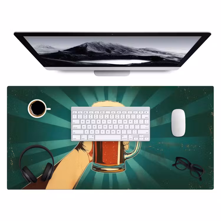 Bureau onderlegger - Bierglas - Schuim - Retro - Groen — 3