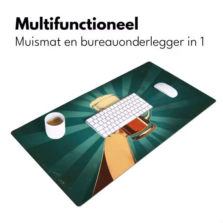 Bureau onderlegger - Bierglas - Schuim - Retro - Groen — 6