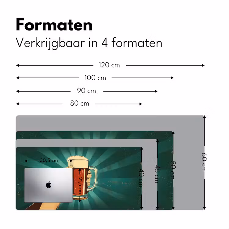 Bureau onderlegger - Bierglas - Schuim - Retro - Groen — 7