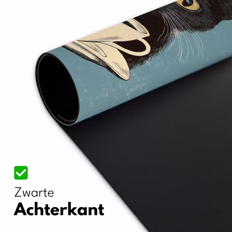 Bureau onderlegger - Kat - Zwart - Koffie - Minimalistisch — 4