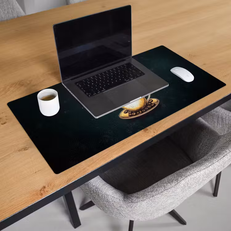 Bureau onderlegger - Koffie - Schotel - Koffiebonen - Retro — 2