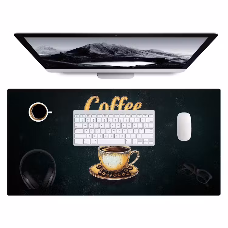 Bureau onderlegger - Koffie - Schotel - Koffiebonen - Retro — 3