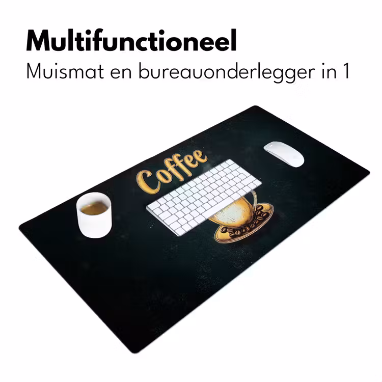 Bureau onderlegger - Koffie - Schotel - Koffiebonen - Retro — 6