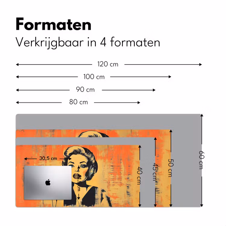 Bureau onderlegger - Retro - Vrouw - Koptelefoon - Oranje — 7
