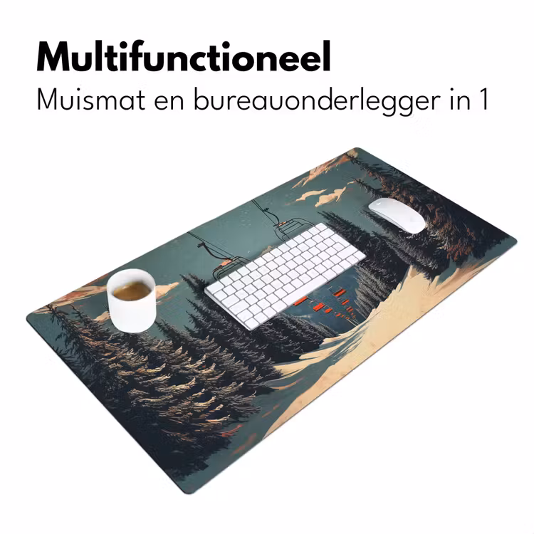 Bureau onderlegger - Sneeuw - Skilift - Rood - Bomen — 6