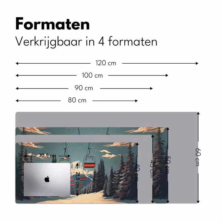 Bureau onderlegger - Sneeuw - Skilift - Rood - Bomen — 7