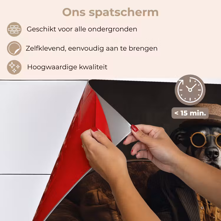 Spatscherm keuken - Hond - Sigaar - Hoed - Pak — 4