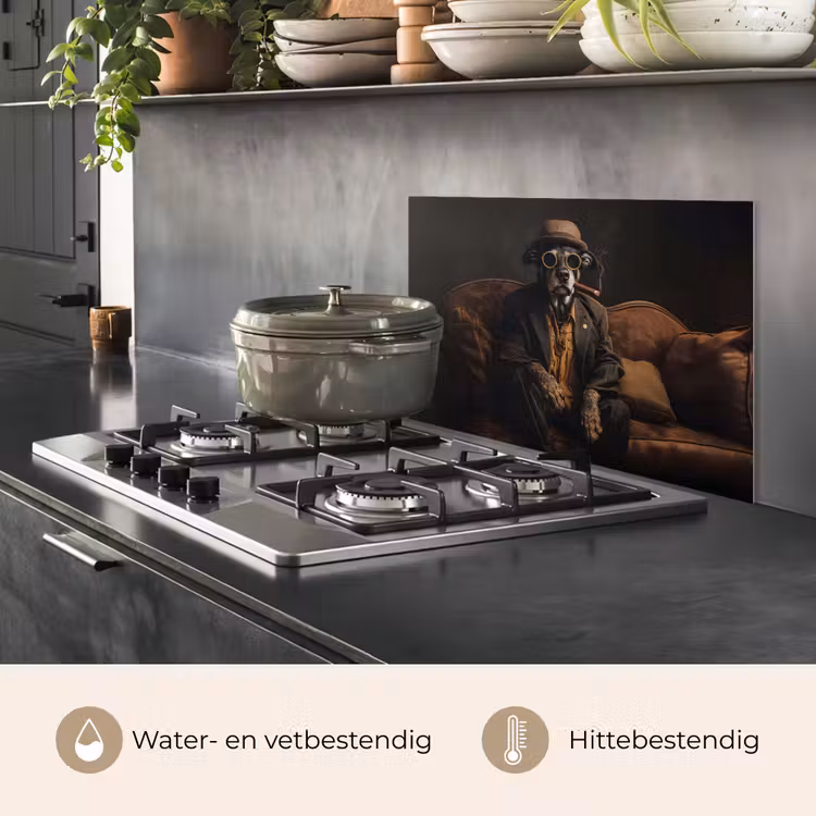 Spatscherm keuken - Hond - Sigaar - Hoed - Pak — 7