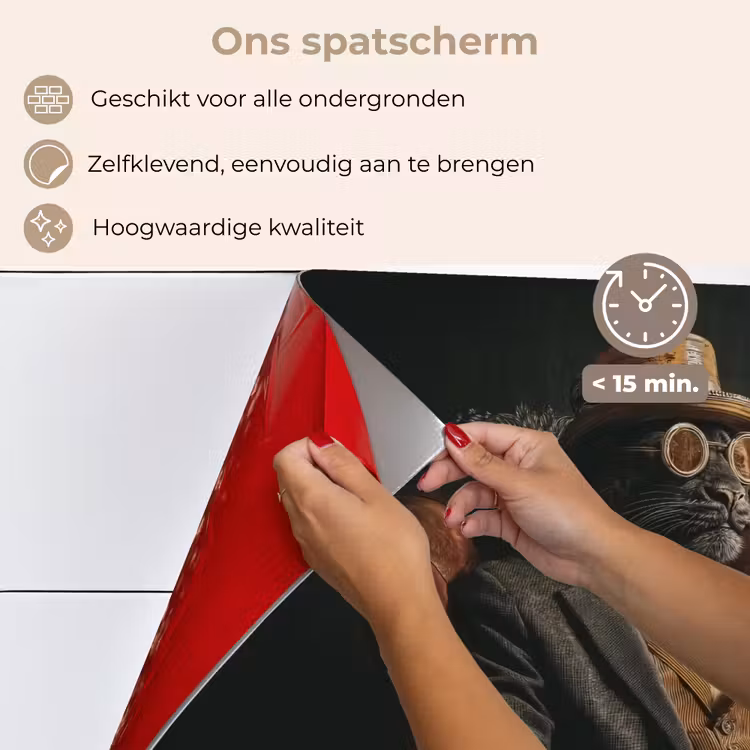 Spatscherm keuken - Kat - Pak - Oranje - Sigaar — 4