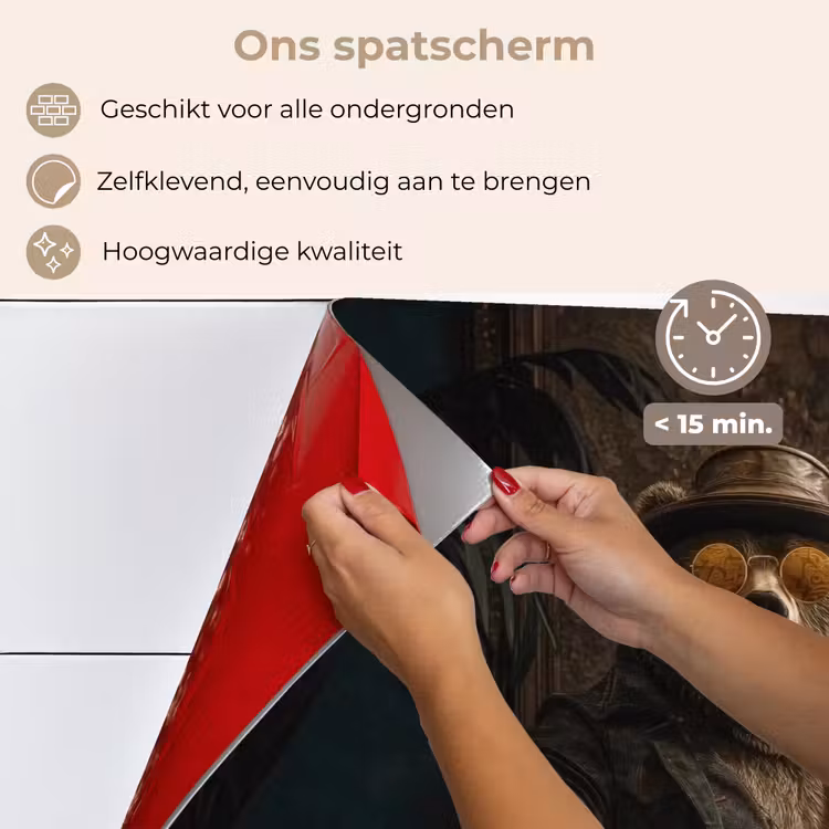 Spatscherm keuken - Beer - Bruin - Pak - Hoed — 4