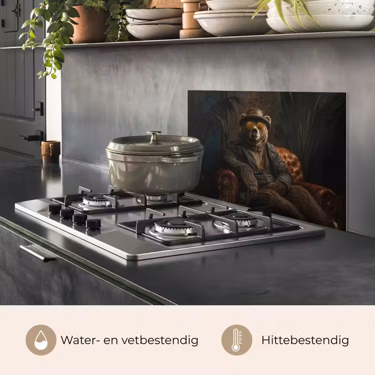 Spatscherm keuken - Beer - Bruin - Pak - Hoed — 7