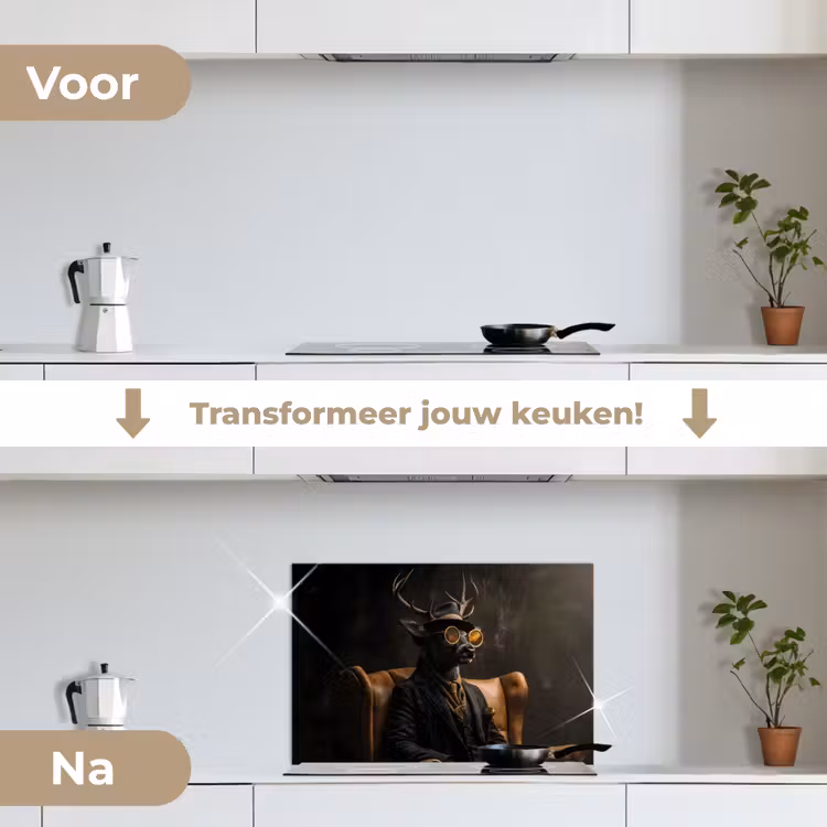 Spatscherm keuken - Hert - Zonnebril - Zwart - Pak — 3