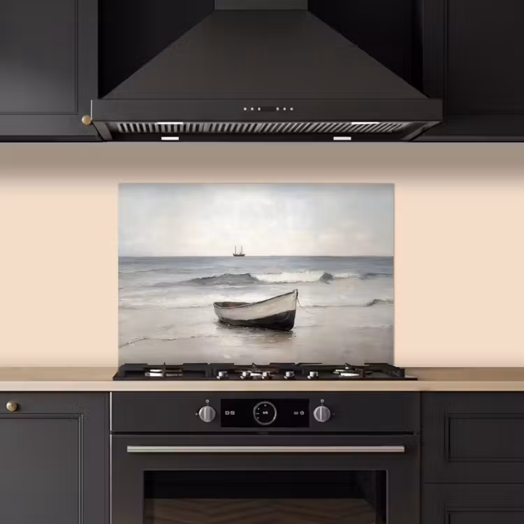 Spatscherm keuken - Roeiboot - Zee - Horizon — 2