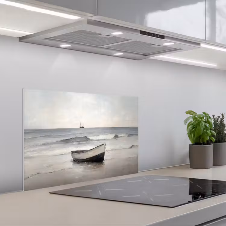 Spatscherm keuken - Roeiboot - Zee - Horizon — 5