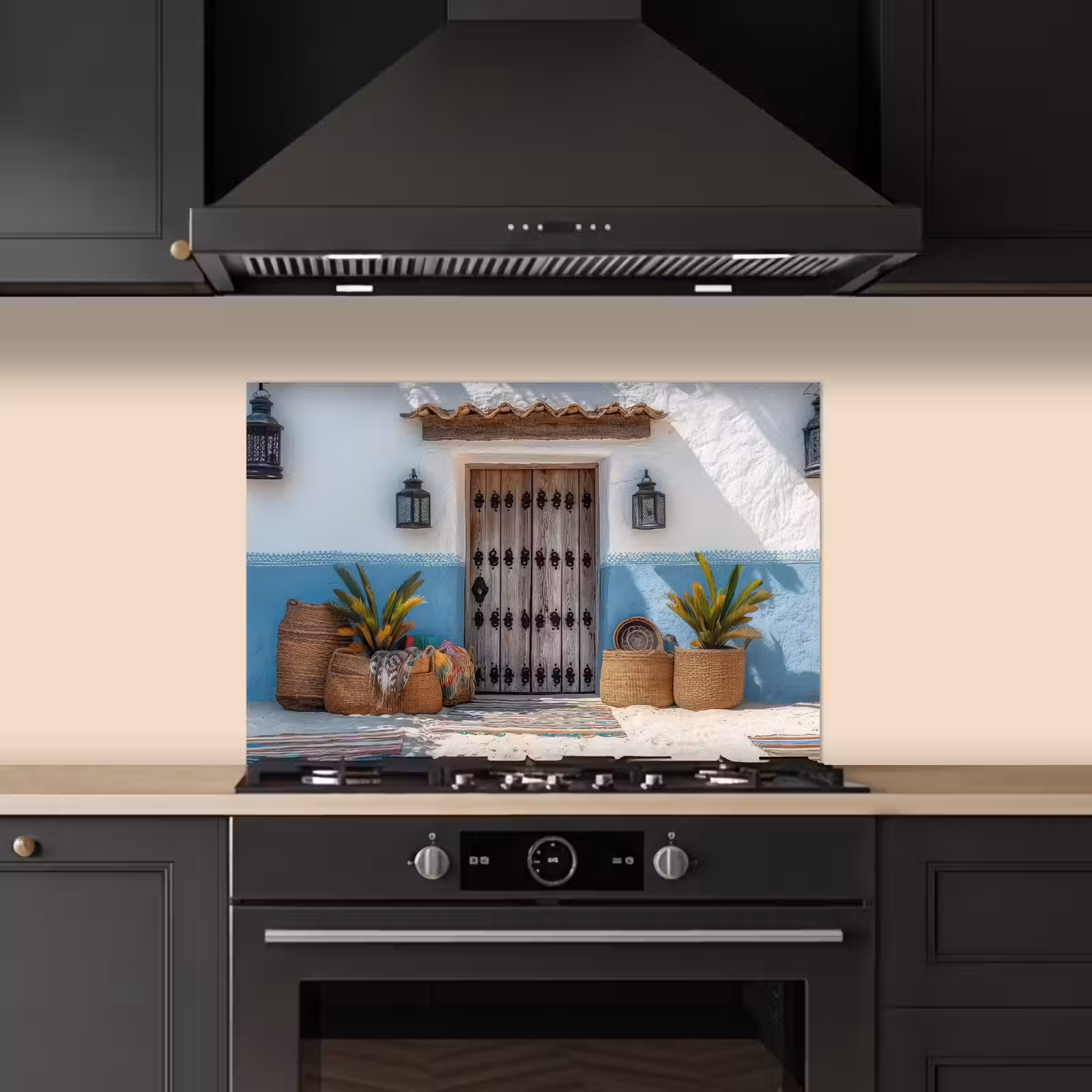 Spatscherm keuken - Deur - Manden - Planten — 1