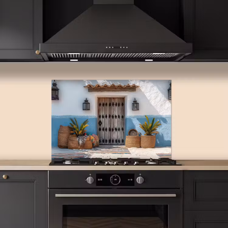 Spatscherm keuken - Deur - Manden - Planten — 1