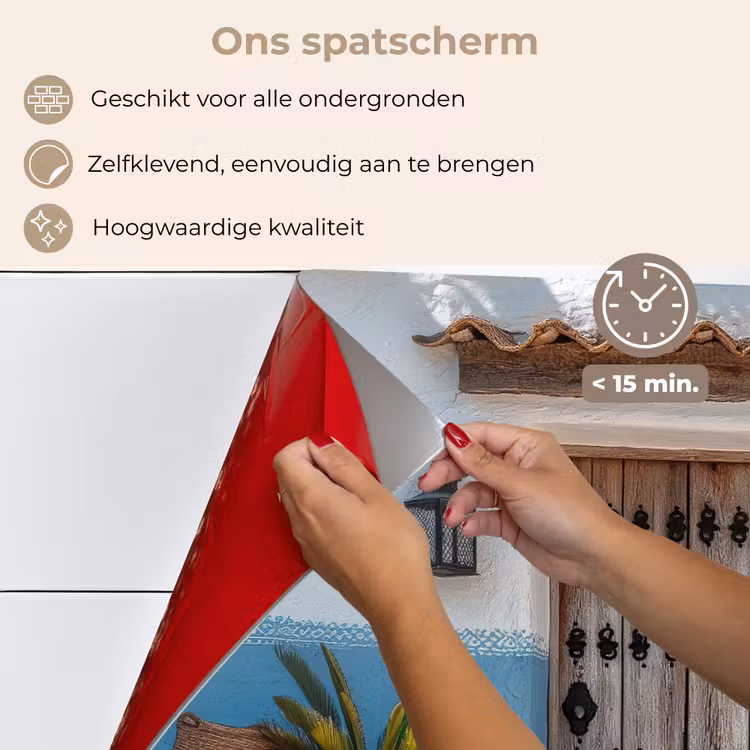 Spatscherm keuken - Deur - Manden - Planten — 3