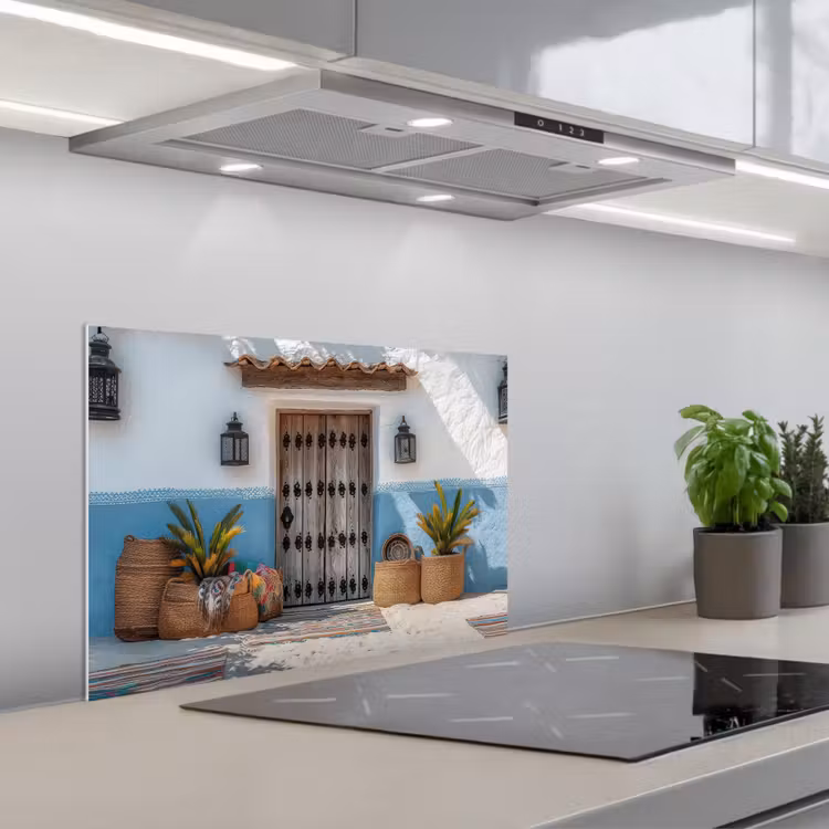 Spatscherm keuken - Deur - Manden - Planten — 4