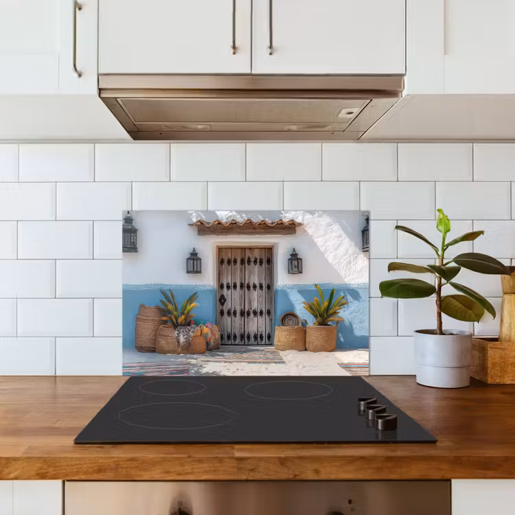 Spatscherm keuken - Deur - Manden - Planten — 5