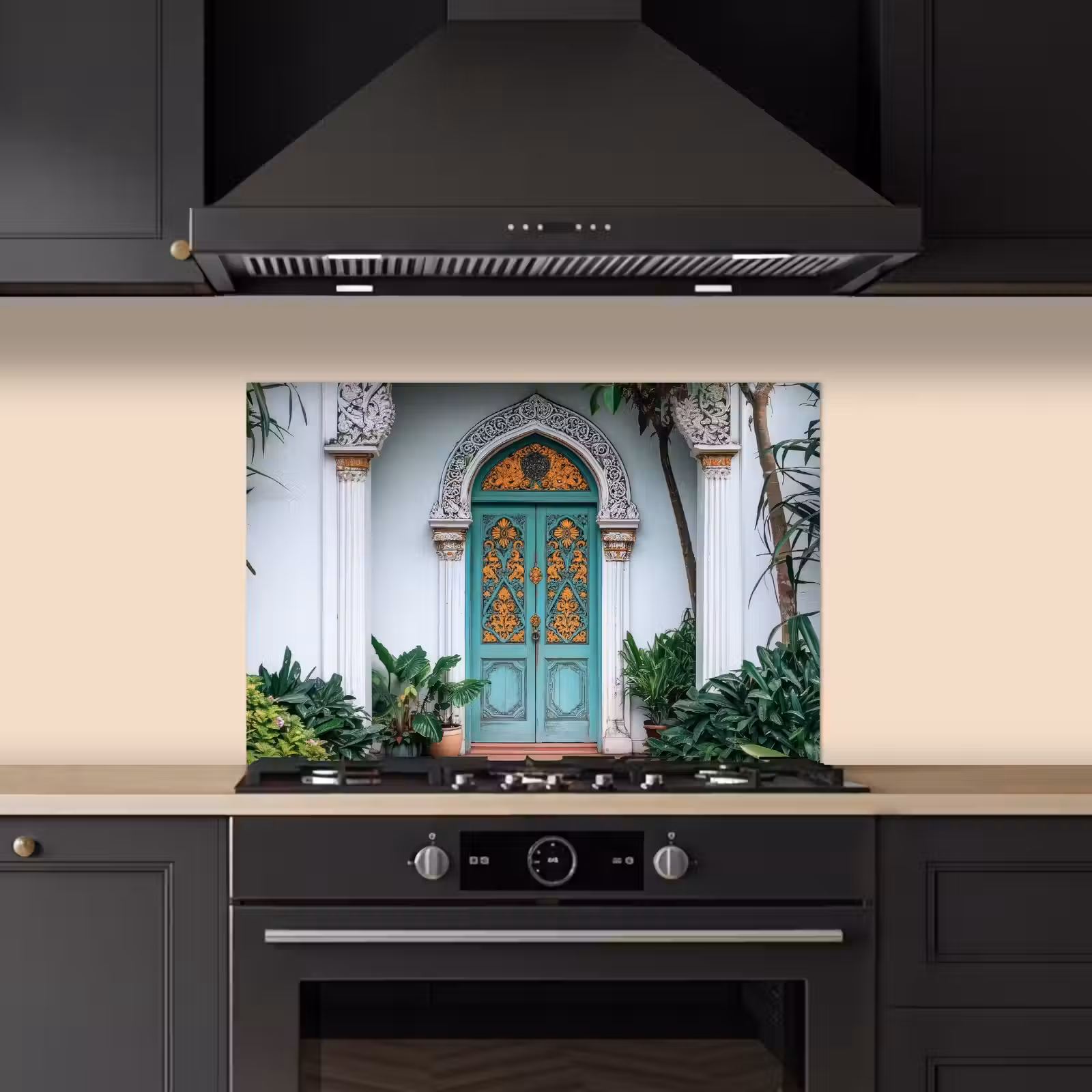 Spatscherm keuken - Deur - Patronen - Planten — 1